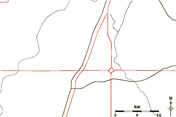 Roads and rivers around Hawkeye Point