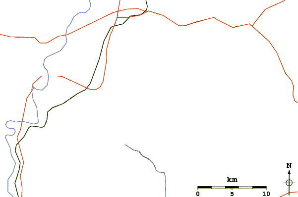 Roads and rivers around Hawksbill Mountain