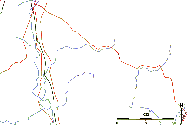 Roads and rivers around Hawthornthwaite Fell