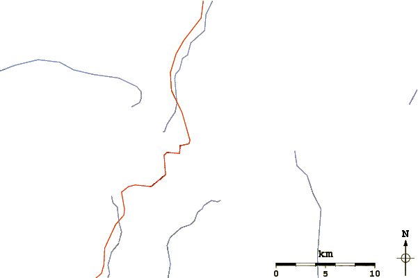 Roads and rivers around Hayden Peak