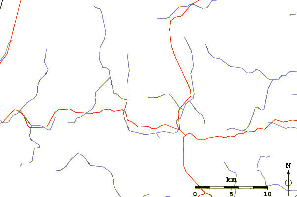 Roads and rivers around Haystack Mountain (Vermont)