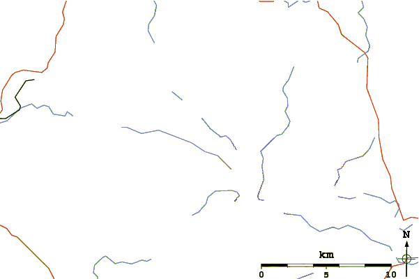 Roads and rivers around Haystacks (Lake District)