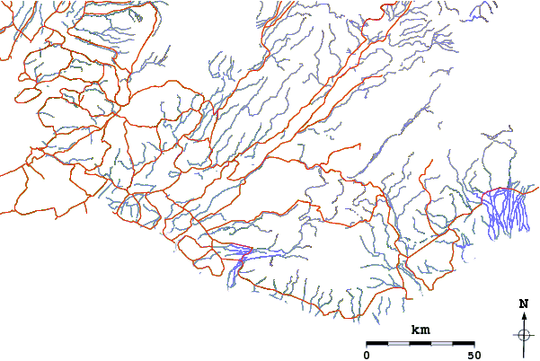 Roads and rivers around Hekla