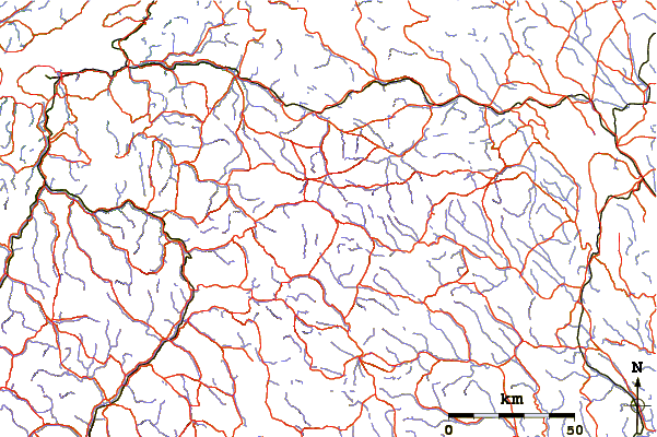 Roads and rivers around Helagsfjället