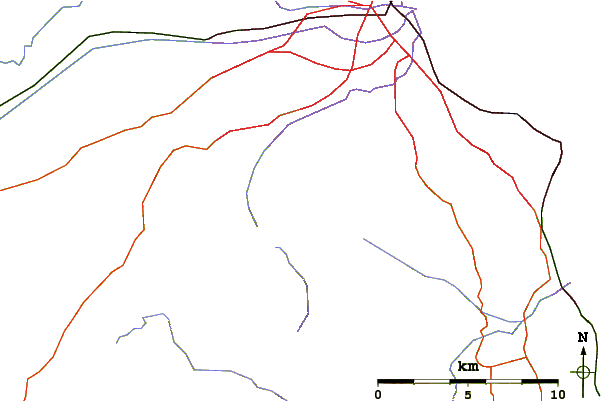 Roads and rivers around Hellfire Club, Dublin