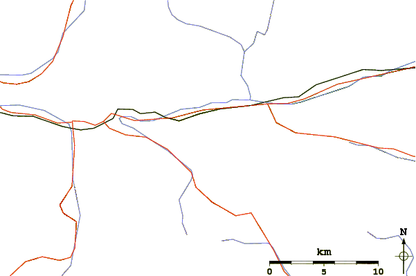 Roads and rivers around Helm (mountain)