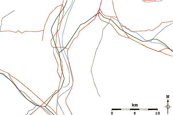 Roads and rivers around Helwangspitz