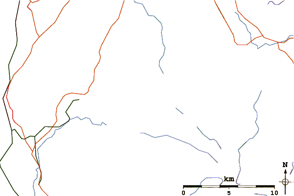 Roads and rivers around Hen Comb