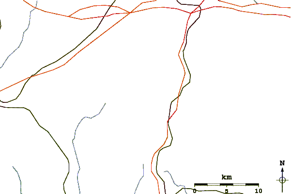 Roads and rivers around Henry's Knob