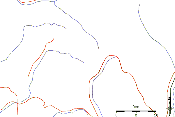 Roads and rivers around Hesperus Mountain (Colorado)