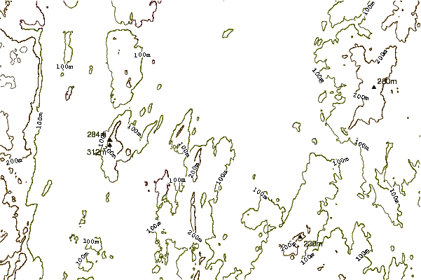 Mountain peaks around Higby Mountain