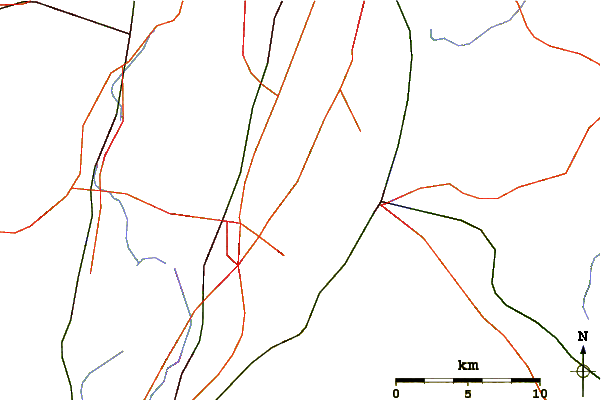 Roads and rivers around Higby Mountain