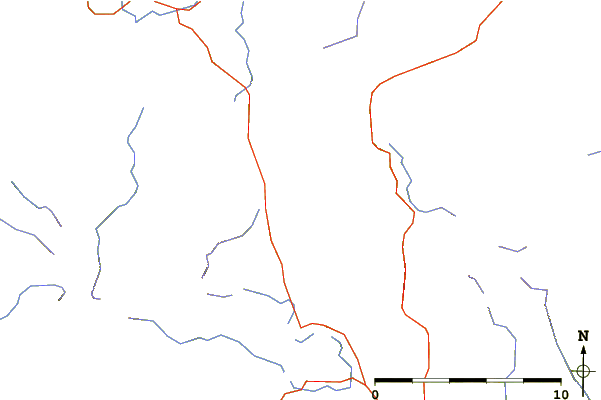 Roads and rivers around High Crag (Helvellyn)