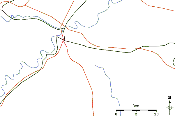 Roads and rivers around High Knob (Blue Ridge, Virginia)