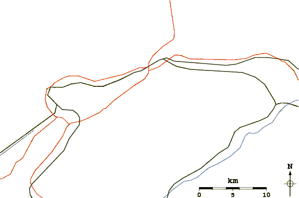 Roads and rivers around High Knob