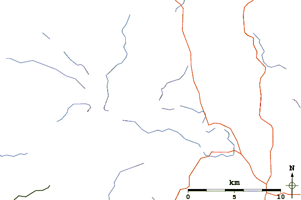 Roads and rivers around High Raise (Langdale)