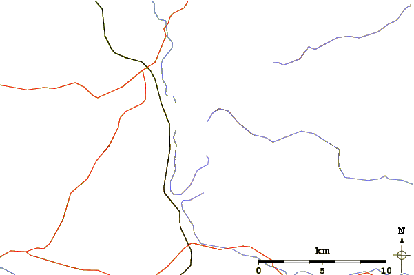 Roads and rivers around High Seat (Yorkshire Dales)