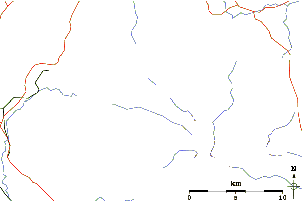 Roads and rivers around High Stile