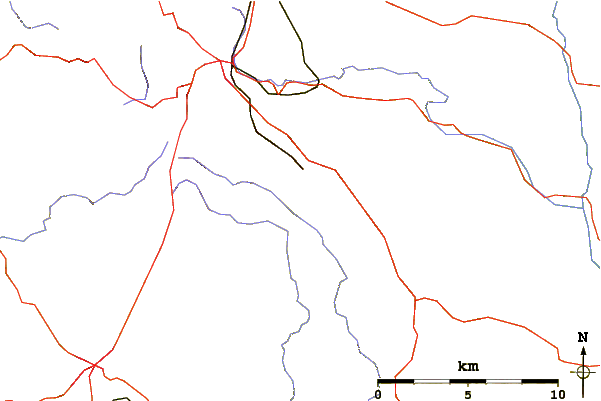 Roads and rivers around High Wheeldon