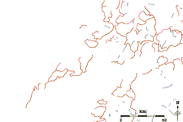 Roads and rivers around Higravstinden