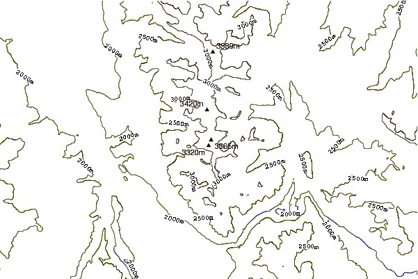 Mountain peaks around Hilgard Peak