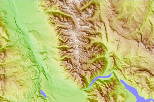 Surf breaks located close to Hilgard Peak