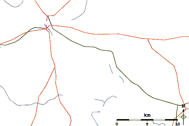 Roads and rivers around Himmelbjerget