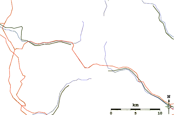 Roads and rivers around Himmeldunkberg