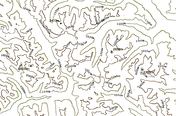 Mountain peaks around Hinkhouse Peak