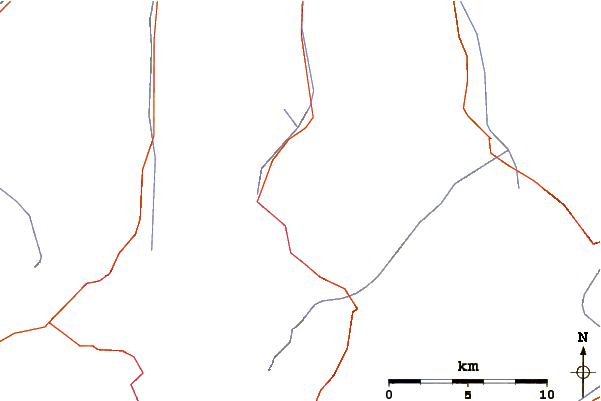 Roads and rivers around Hinterer Brunnenkogel