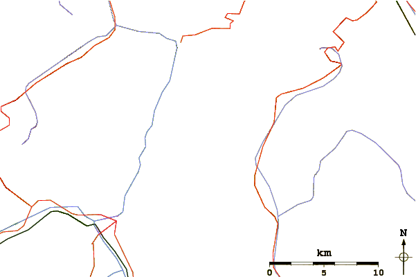 Roads and rivers around Hirzer (Sarntal Alps)