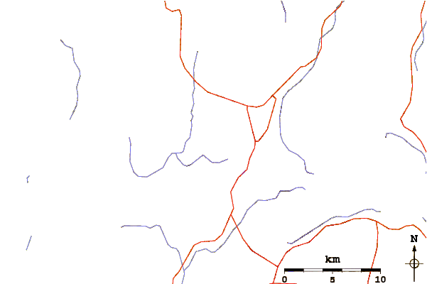 Roads and rivers around Hiuchi