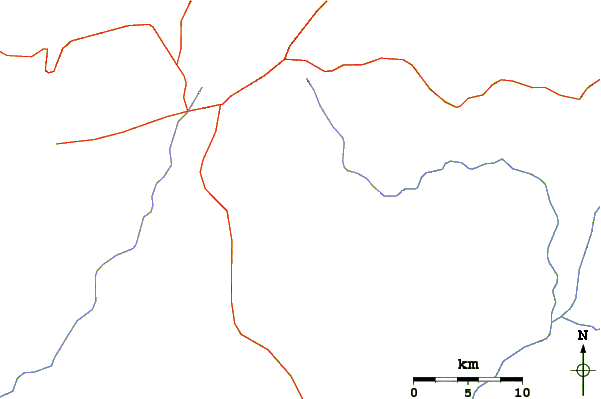 Roads and rivers around Hobicha Caldera