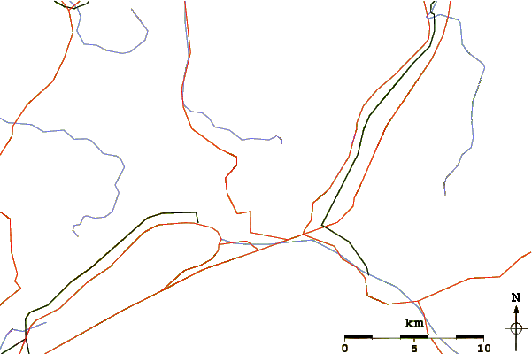 Roads and rivers around Höch Gumme