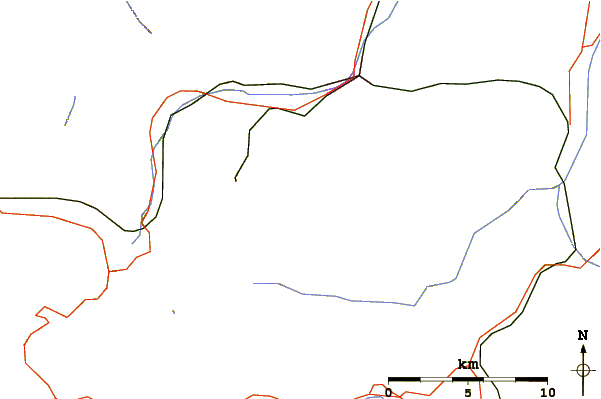 Roads and rivers around Hochblassen