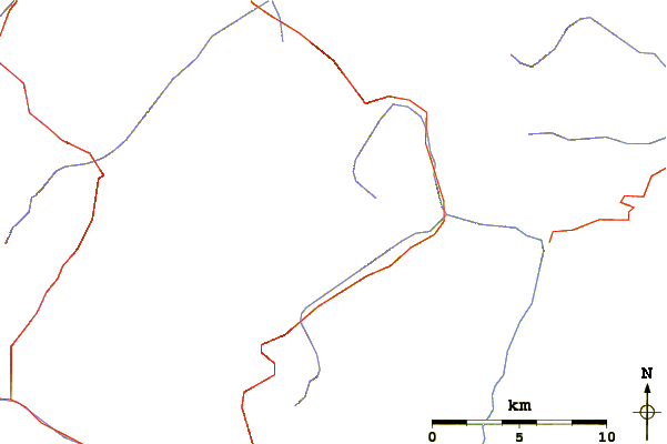 Roads and rivers around Hochfirst (Ötztal Alps)