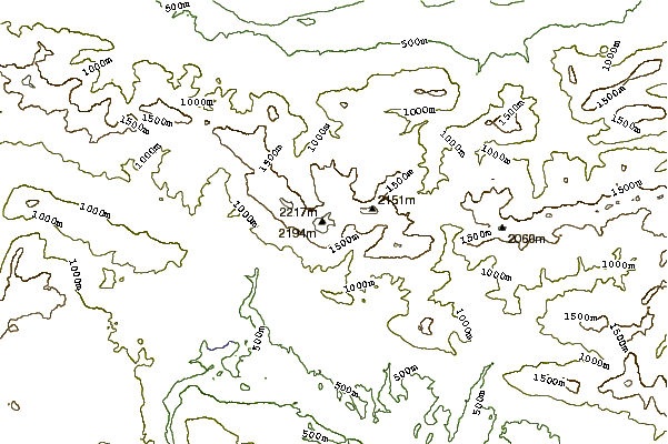 Mountain peaks around Hochstuhl