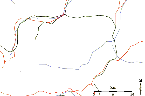 Roads and rivers around Hochwand