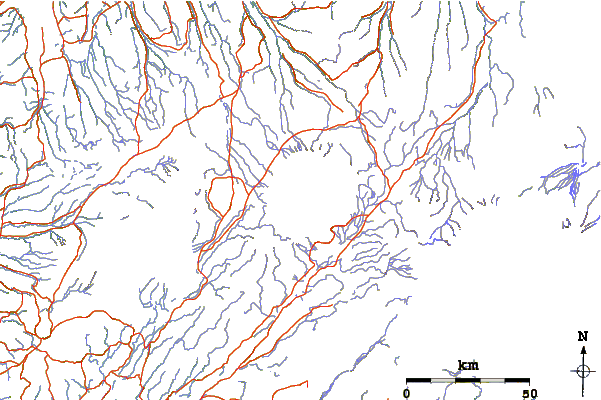 Roads and rivers around Hofsjokull