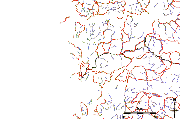 Roads and rivers around Høgafjellet