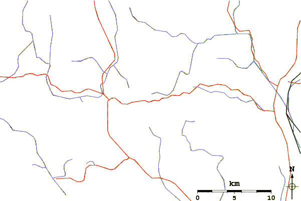 Roads and rivers around Hogback Mountain (Vermont)