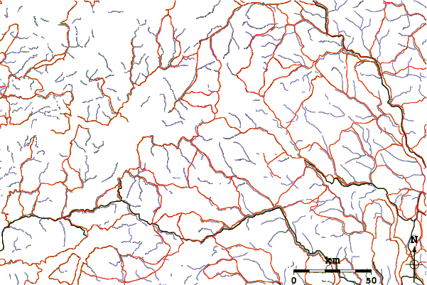 Roads and rivers around Høgeloft