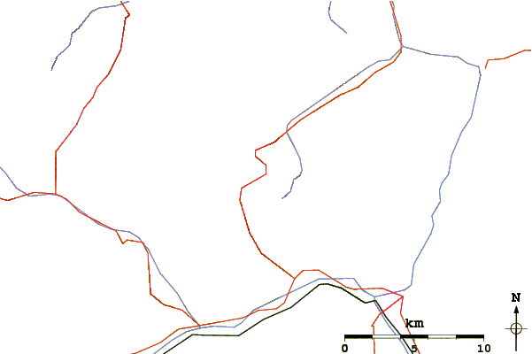 Roads and rivers around Hohe Weisse