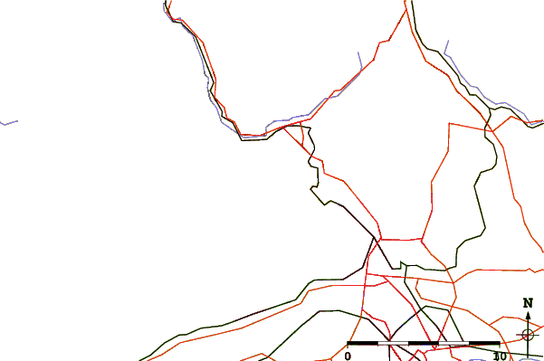 Roads and rivers around Hohe Wurzel (Taunus)