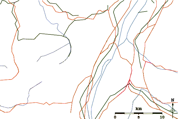 Roads and rivers around Hoher Kasten