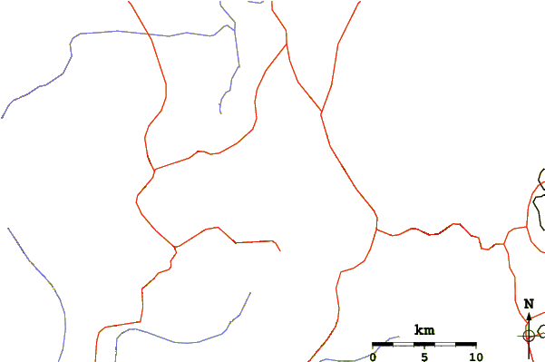 Roads and rivers around Holotepec