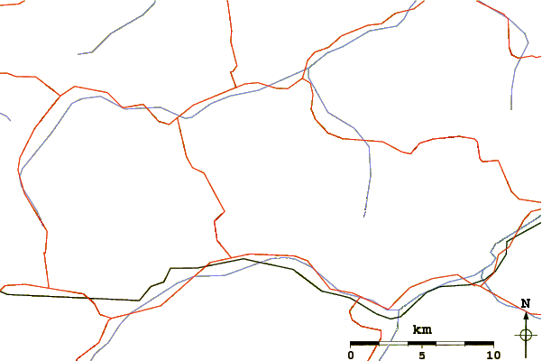 Roads and rivers around Holzgauer Wetterspitze