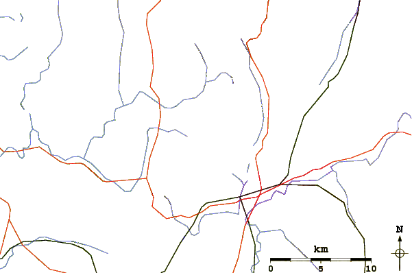 Roads and rivers around Honwee Mountain