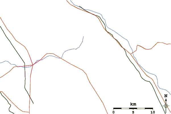 Roads and rivers around Hood Mountain