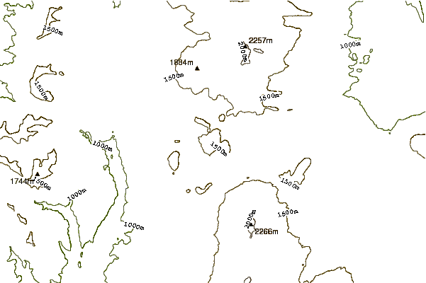 Mountain peaks around Hoodoo Butte